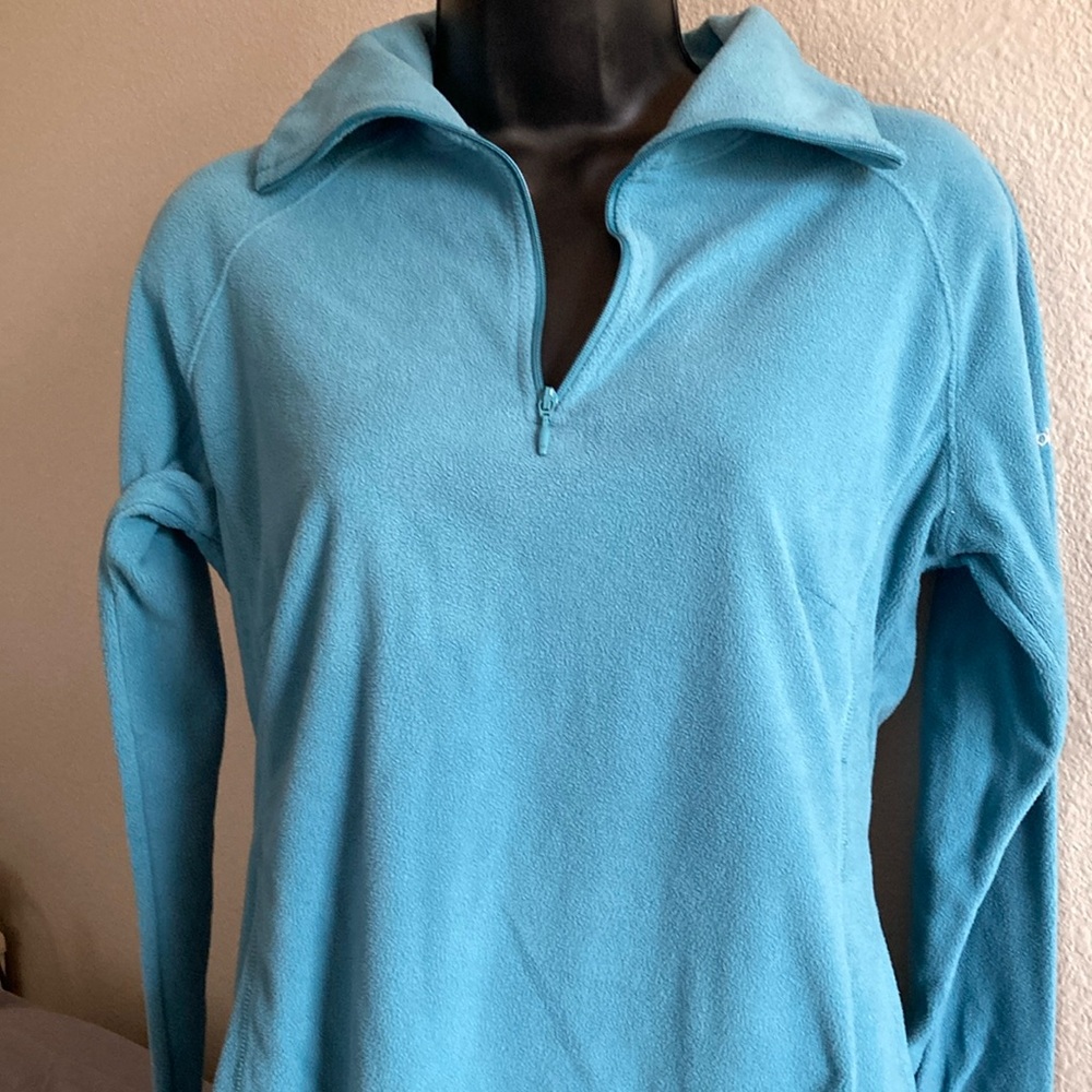 Women's Columbia Teal Quarter-Zip Fleece Top